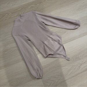 Zara Light Pink Ribbed Bodysuit